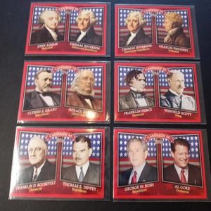 Campaign Trading Cards Topps 2008 Bush, Jefferson, Adams, Roosevelt and Grant